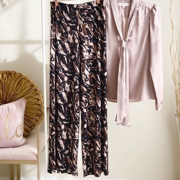NWT ZARA FLARE PANTS TROUSERS PALAZZO WIDE LEG - Picture 1 of 8